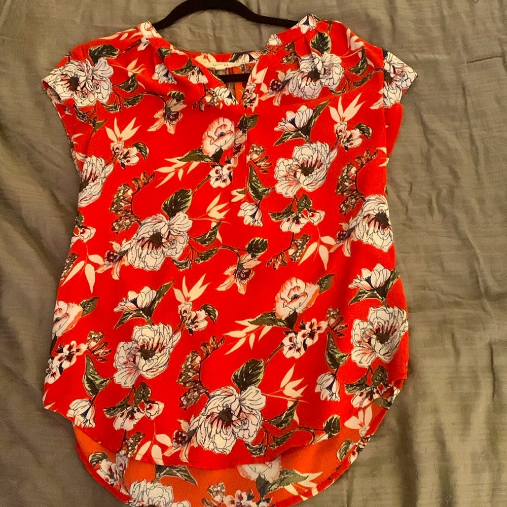 Red fun2fun blouse from stitch fix